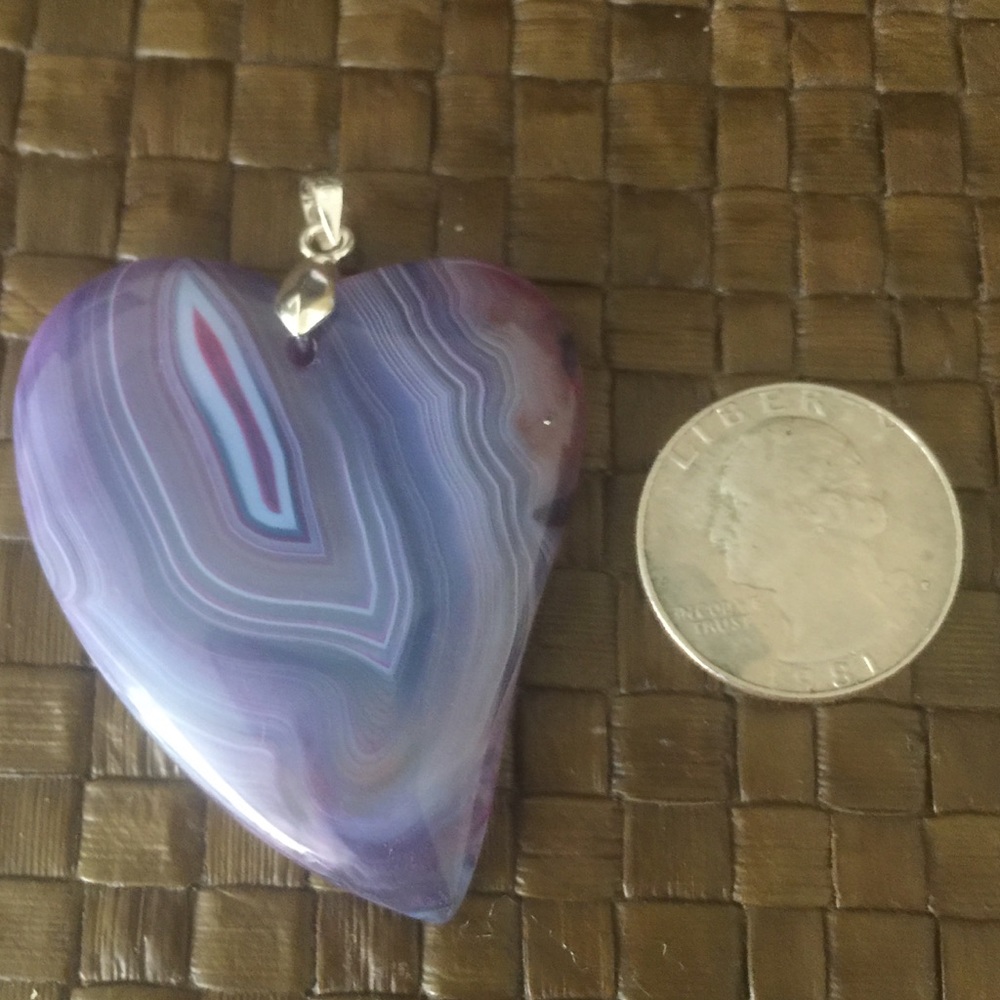 Hand Carved  Real Agate Boho Pendant
